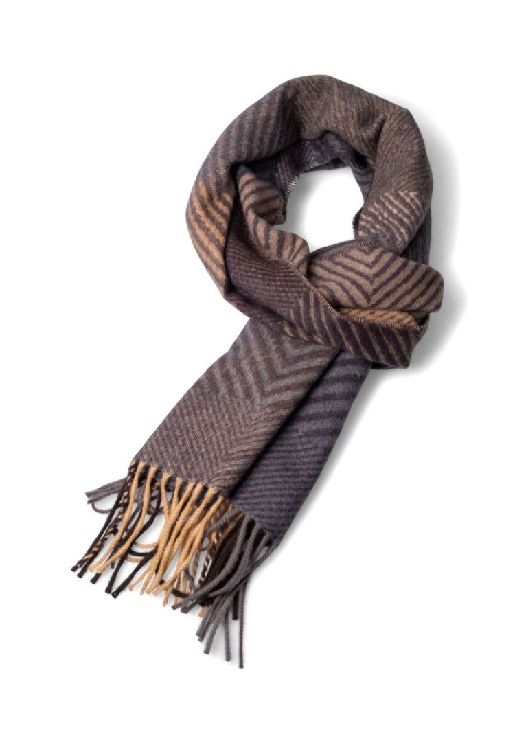 Herringbone Check Scarf 685 navy
