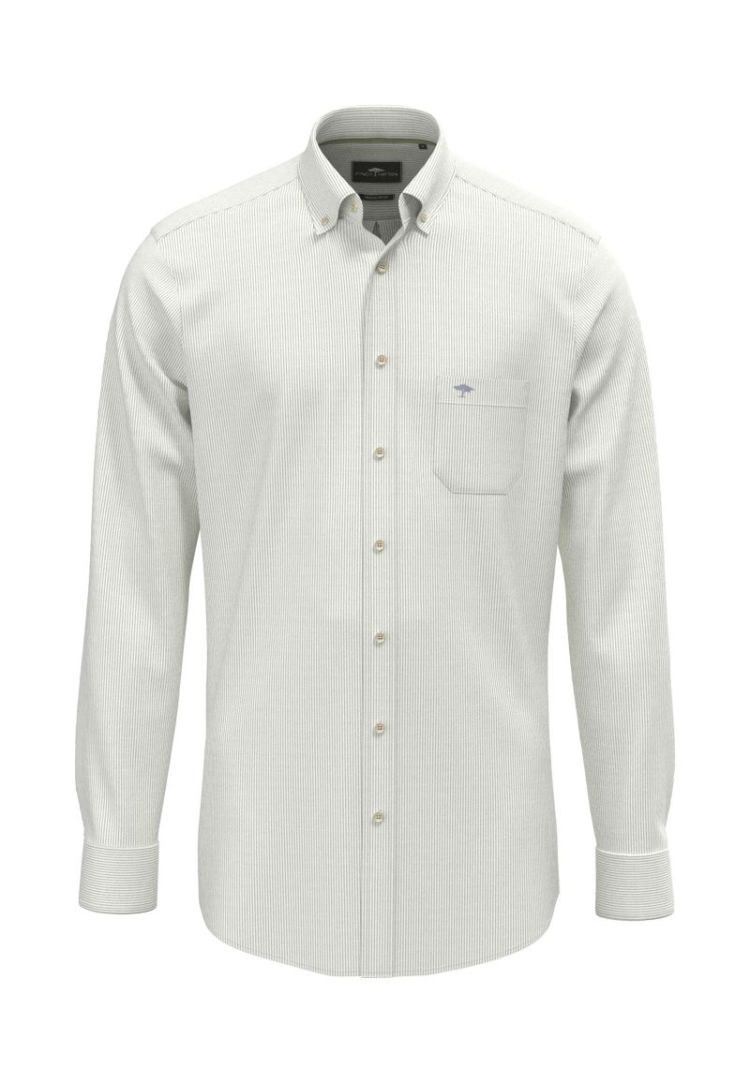 Washed Oxford Fine Stripe.B.D.. 1-1 740 avocado
