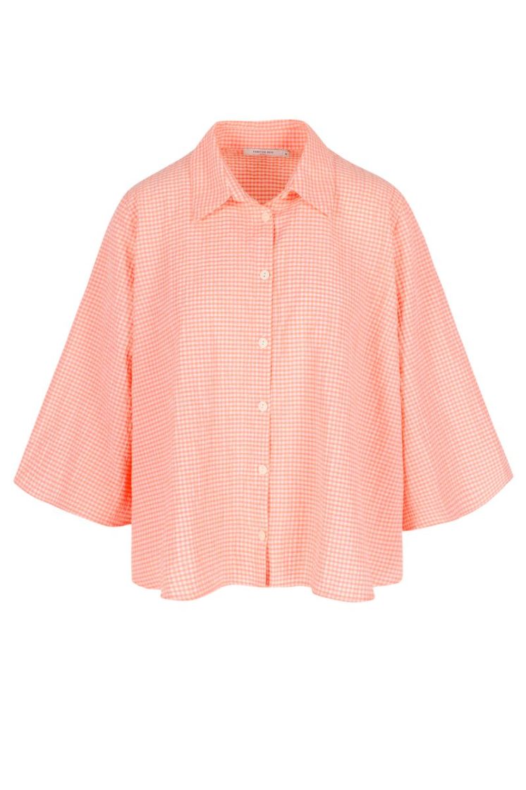 WIDE SHIRT FLUO CHECKS fluo-orange