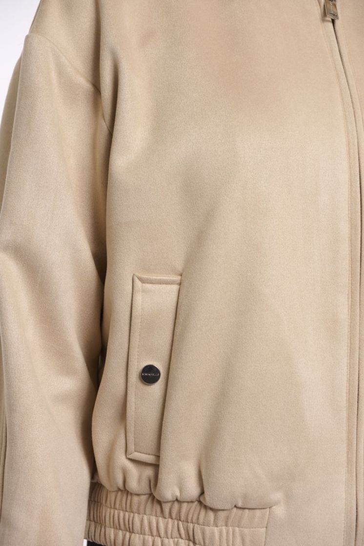 Bomber jacket with zipper closure Oat
