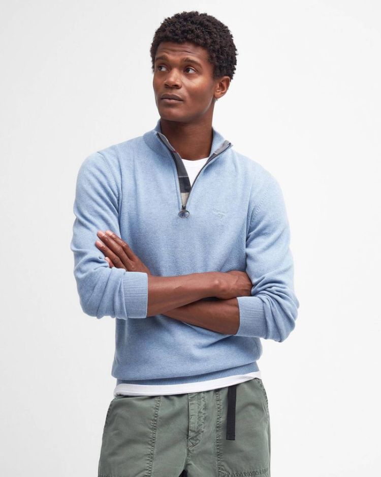 cotton half zip knitted jumper SOS - BL14 DARK