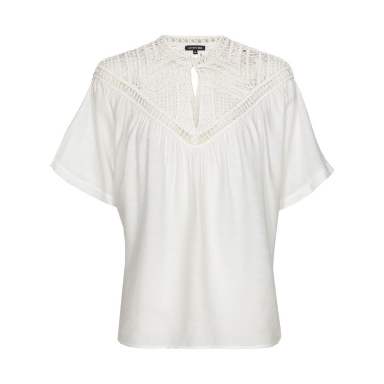 Luchtige blouse met verfijnd haakwerk 91 Off White