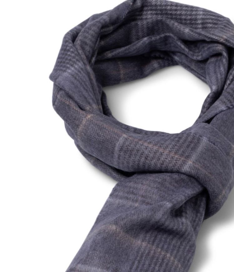 Soft Check Scarf 661 ink blue