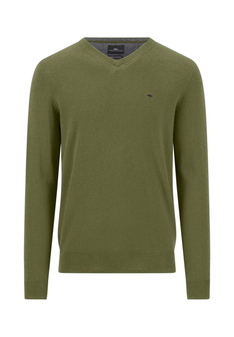 V-Neck. Merino Cashmere 748 moss