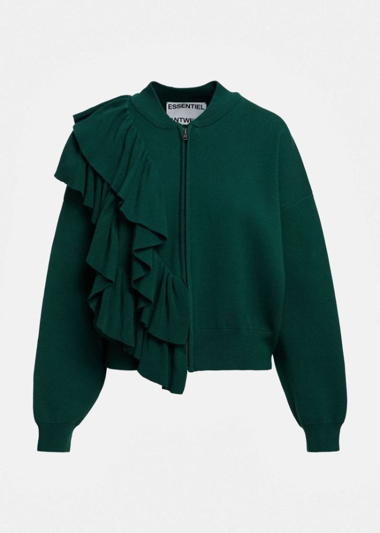 cardigan with frills fw27 Forest whi