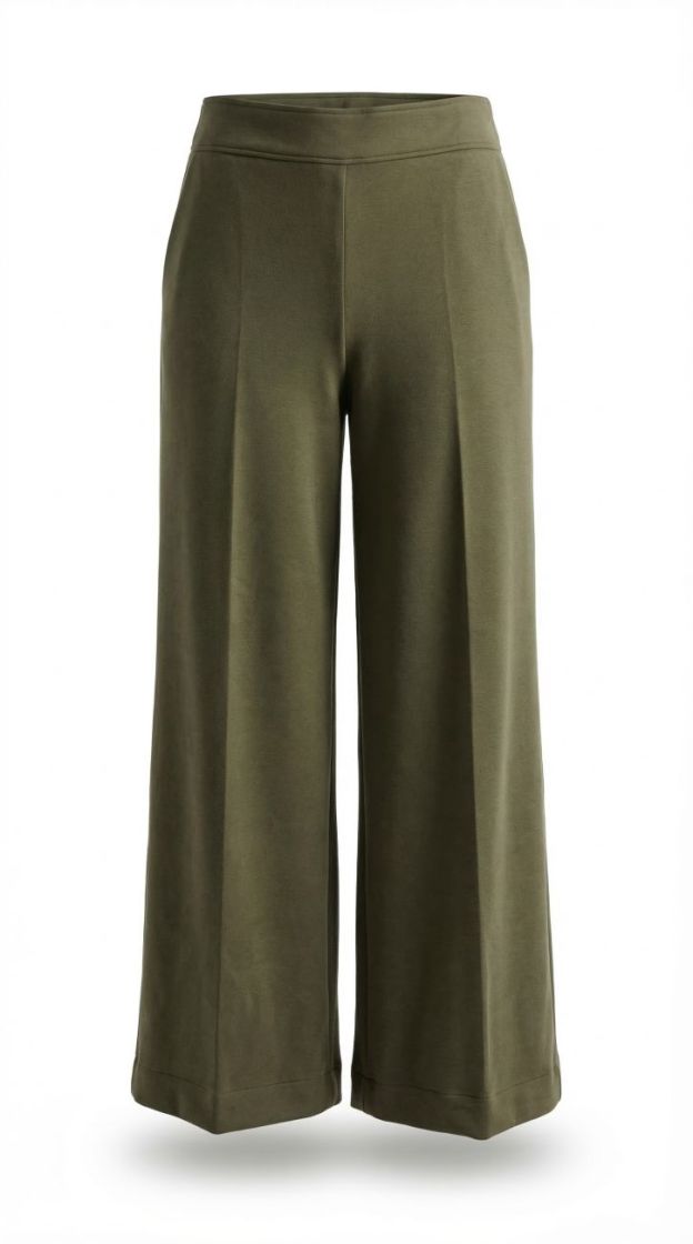 trousers with wide legs olive-night 