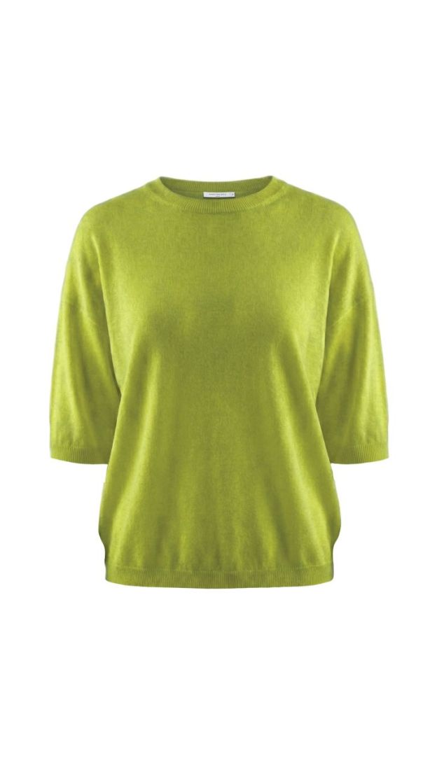 pull  round neck 3-4 sleeves lime-popsicle 