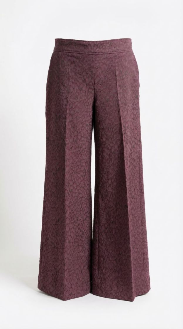 trousers with wide legs plum 