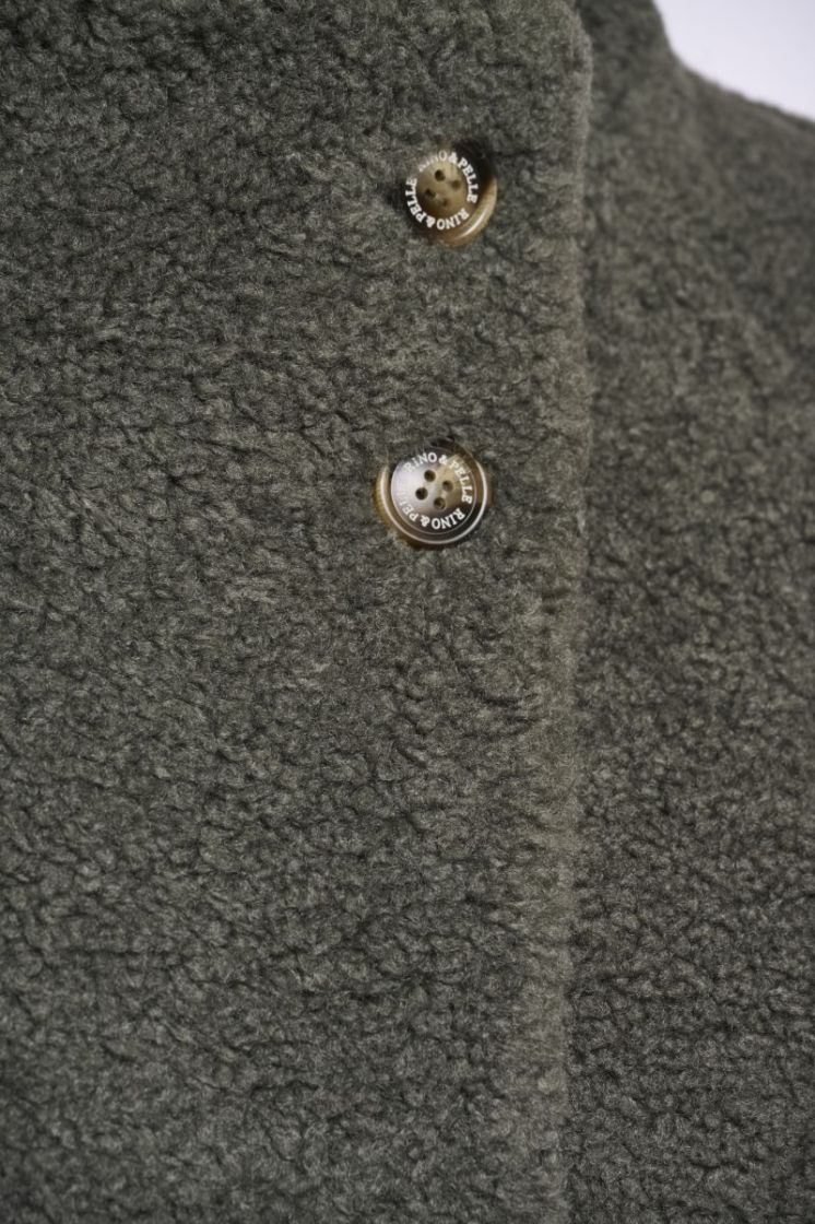 Jacket with high collar Misty basil