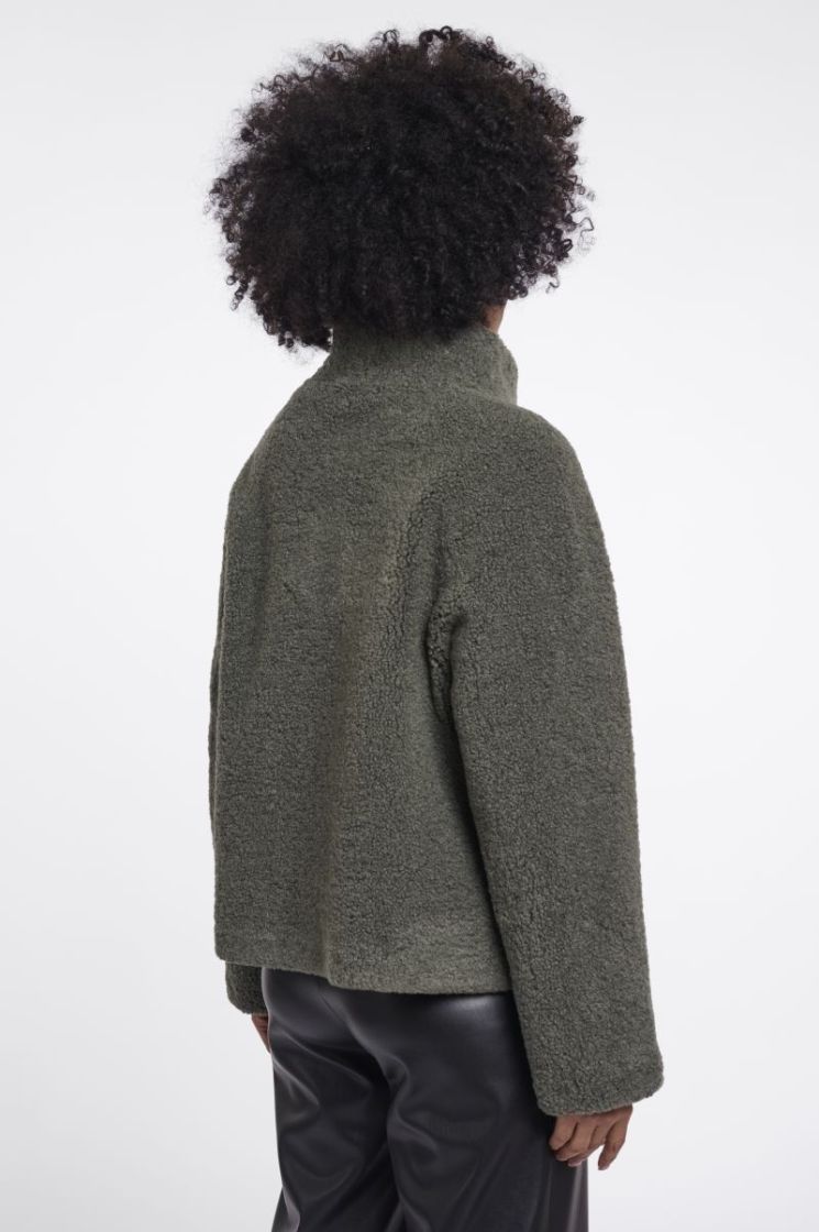 Jacket with high collar Misty basil 