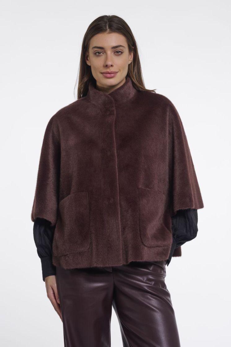 Faux fur cape Chocolate bean 