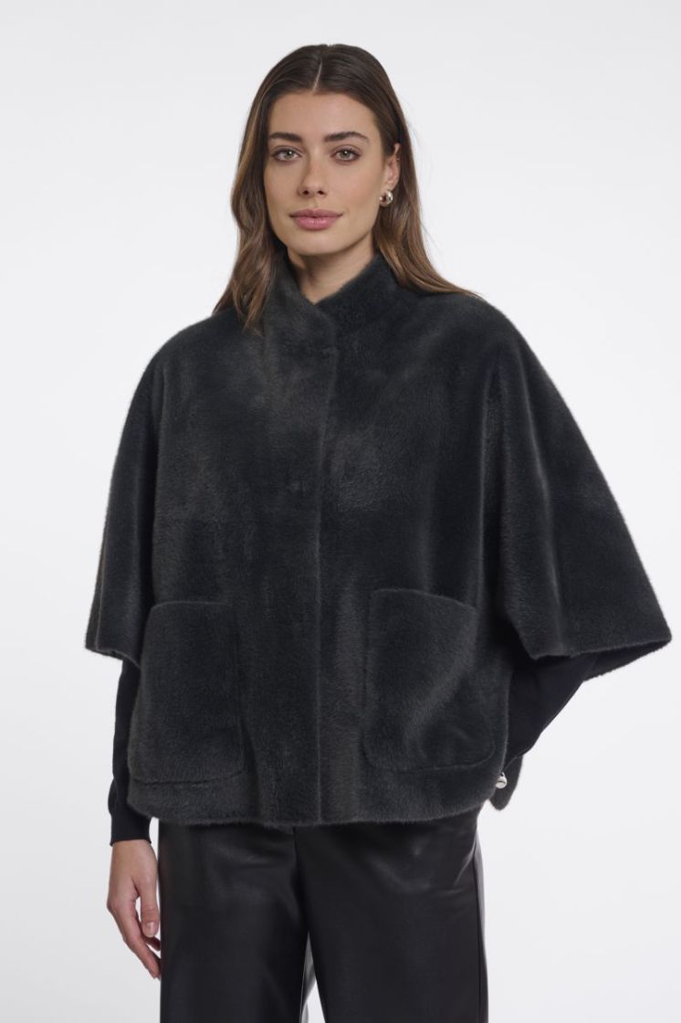 Faux fur cape Urban teal