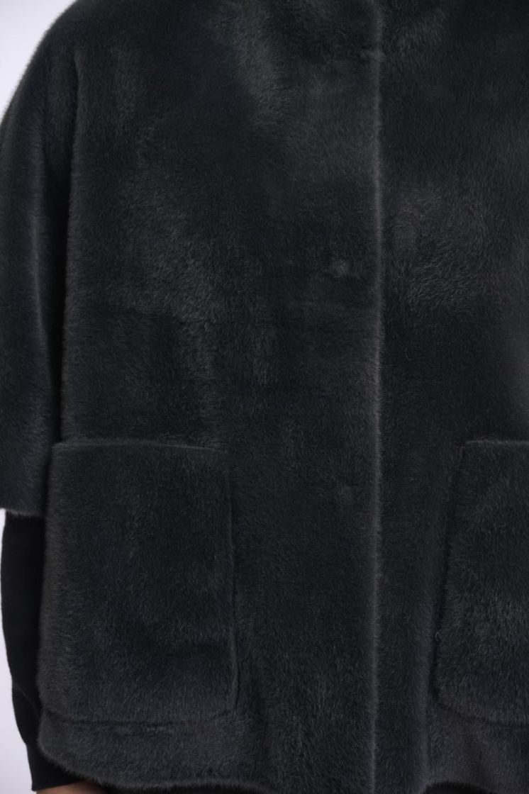 Faux fur cape Urban teal