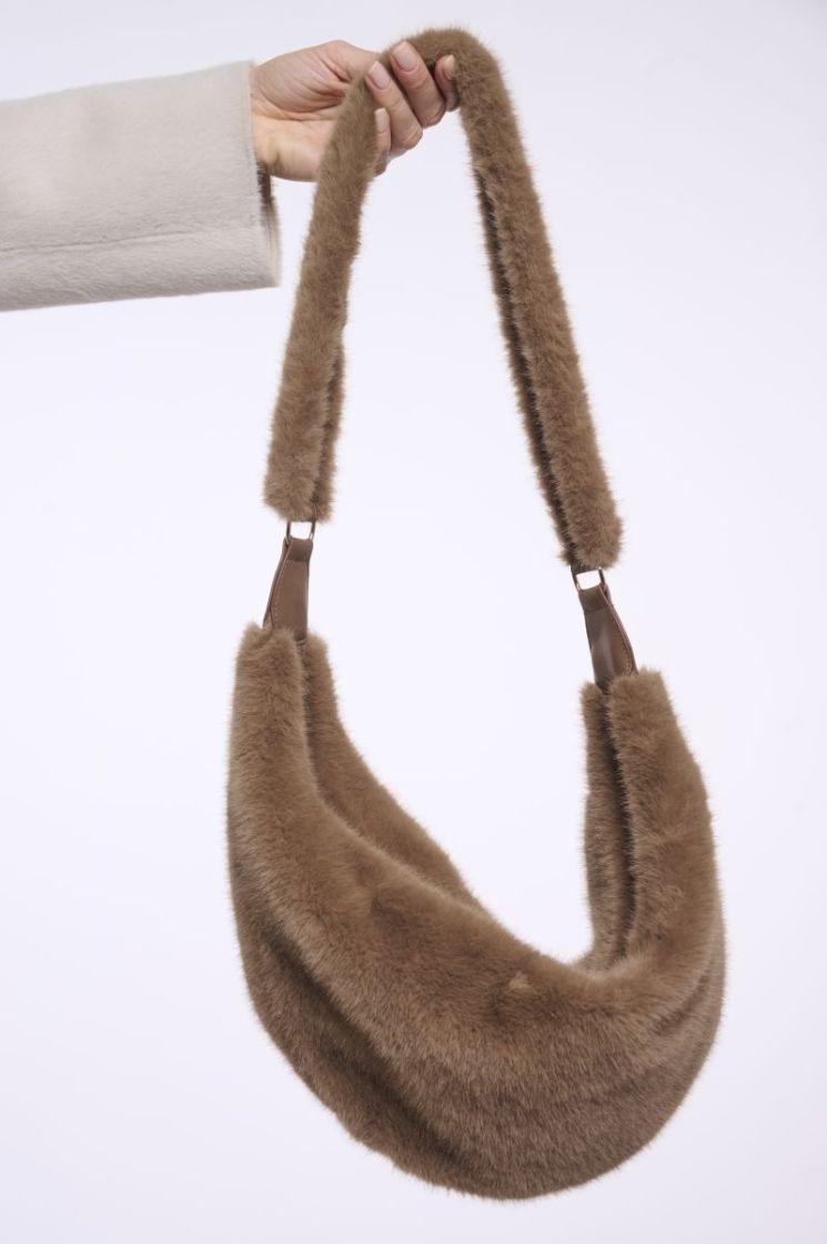 Faux fur crossbody bag Toast