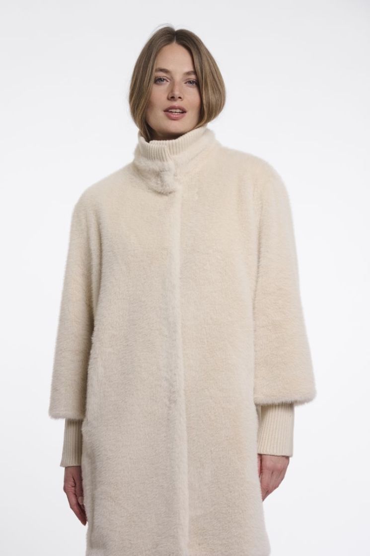 Medium length jacket with rib cuffs Birch 