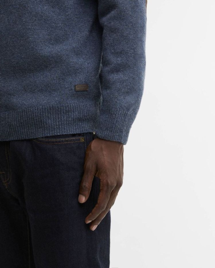 BARBOUR ESSENTIAL PATCH HALF ZIP KNITTED JUMPER SOS - IN72 DARK
