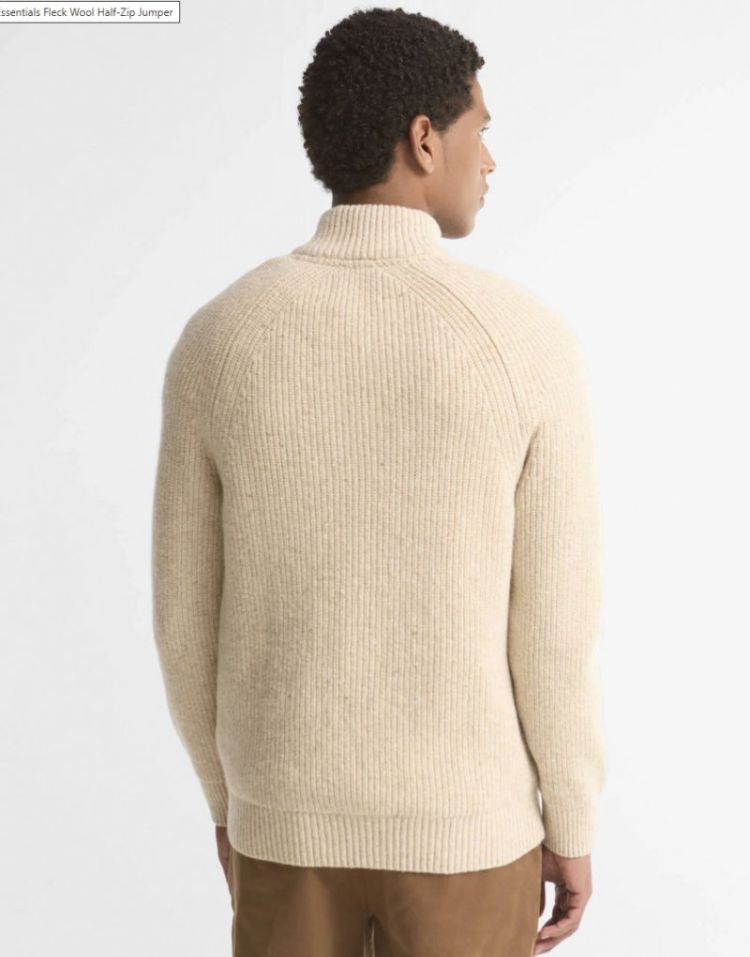 BARBOUR ESSENTIALS FLECK HALF ZIP BE14 PEARL 