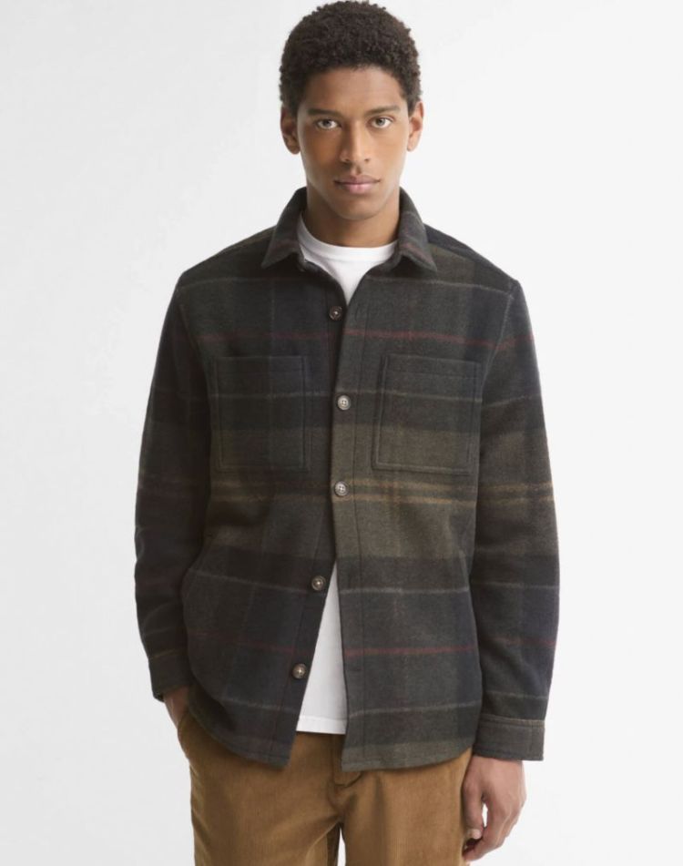BARBOUR WOODLANE BRUSHED CHECK OVERSHIRT TN43 SHADOW CLA