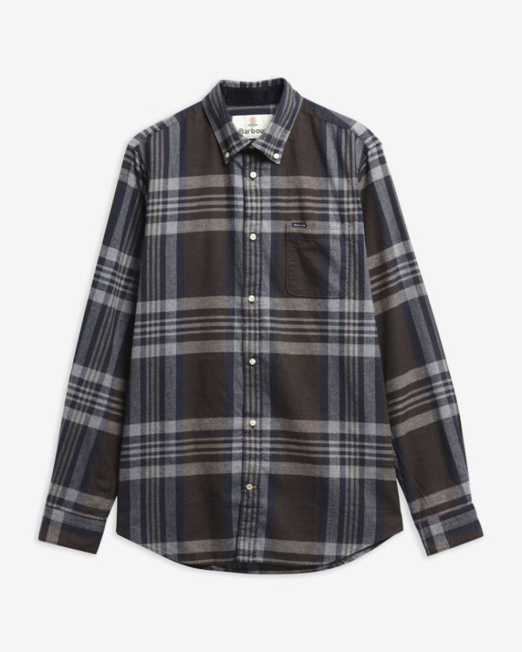 BARBOUR DOVEDALE TAILORED CHECKED SHIRT SN71 DARK SAND 