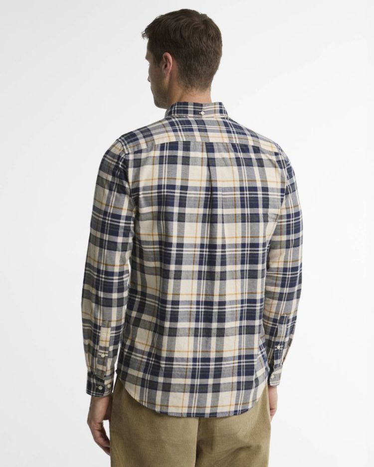 BARBOUR BROXBURN TAILORED CHECKED SHIRT BE54 ECRU MARL 