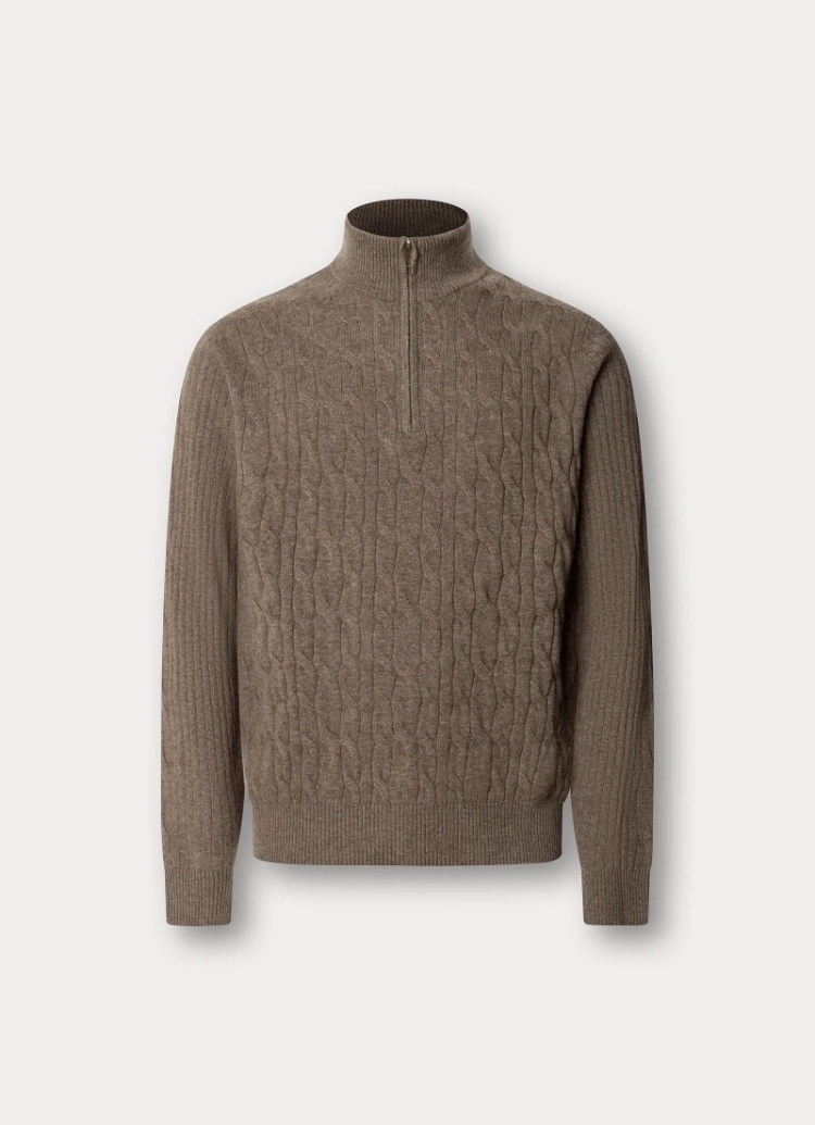 lambswool cable hzip 831 putty b