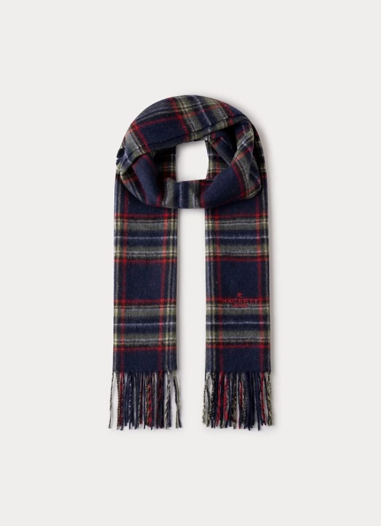 plaid logo scarf 781 hunter