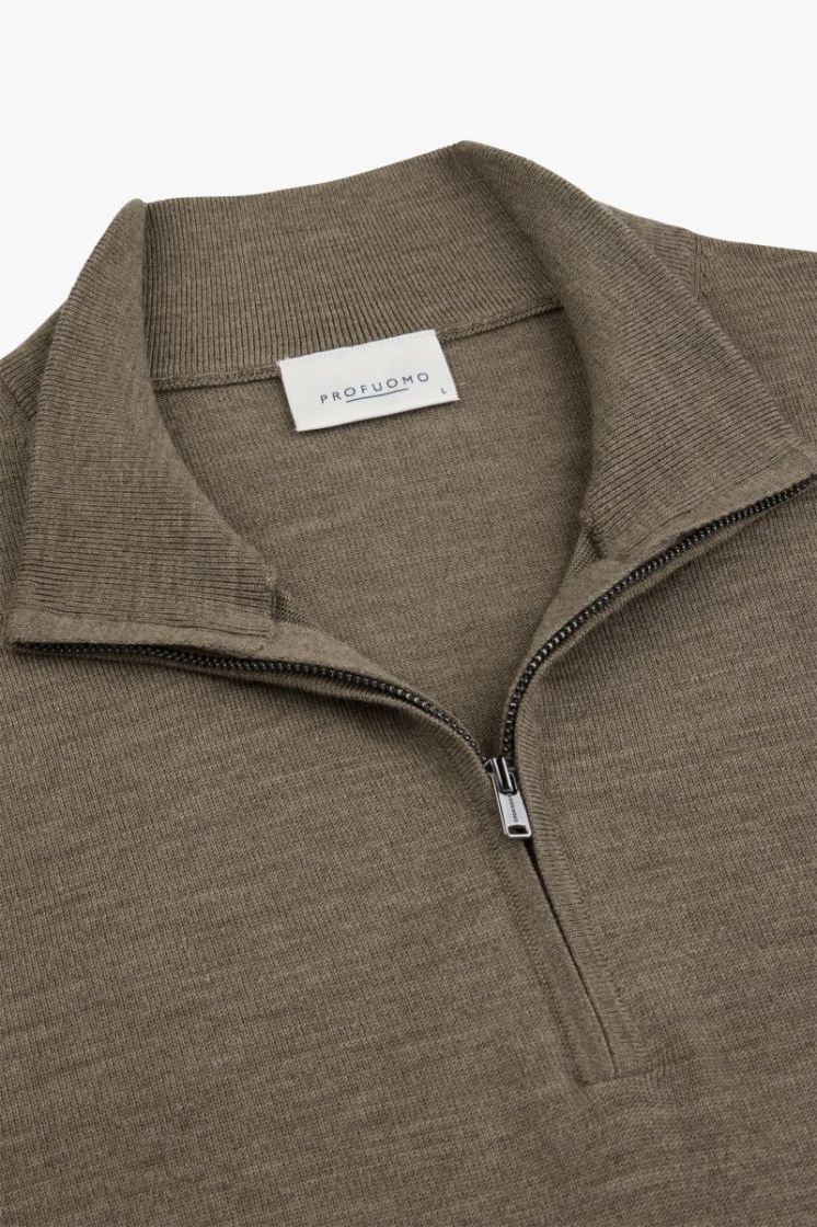 PPXJ30025D PULLOVER HALF ZIP BROWN H 