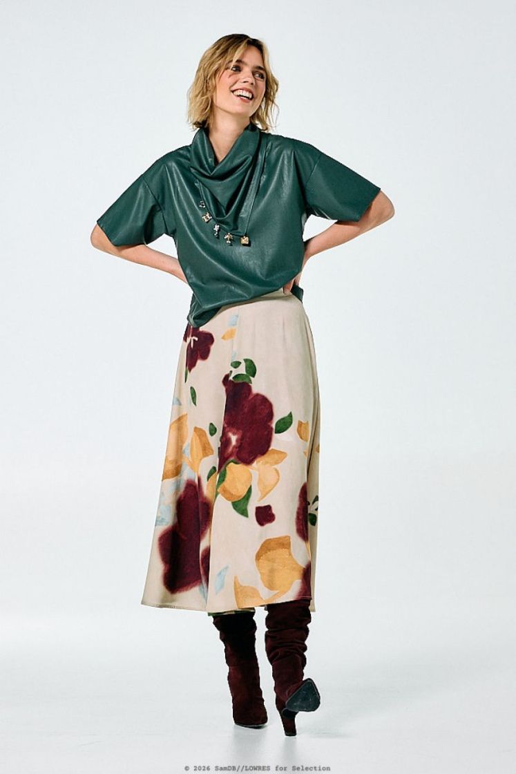 Rechte top in vegan leather 61 Green